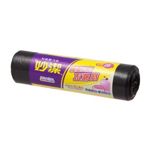 妙洁 增厚平底垃圾袋 MBGRMB+20% 中号45*50cm 30+6只/卷 黑色