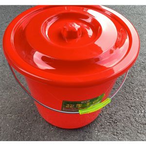 博美 强力桶 38 有盖有手柄 塑料 30*36cm 红色