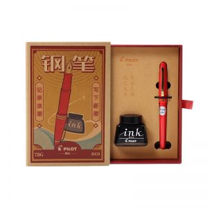 百乐复古78G钢笔套装  F咀 （配墨水/笔盒） 红色