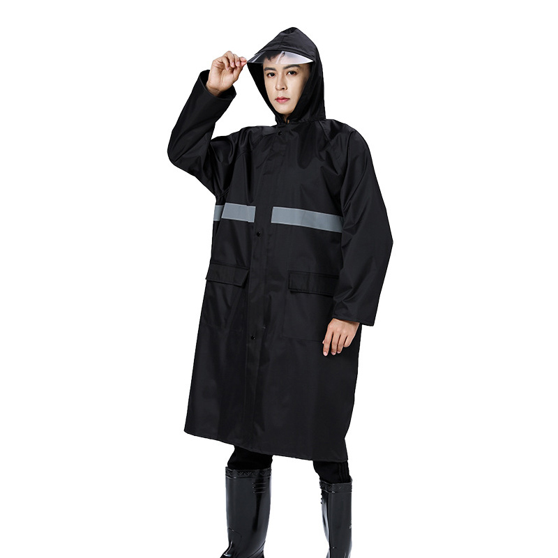 三极户外 户外单层劳保安保反条光雨衣 TP1678 XL 材质:春亚纺+PVC涂层 黑色