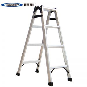 稳耐 铝合金两用梯 254CN 人字梯:长1.15米 4步 工作高度0.55米 最大高度2.55米 梯跨度0.76米;直梯:长2.28米 7步 工作高度1.38米 最大高度3.38米 银色