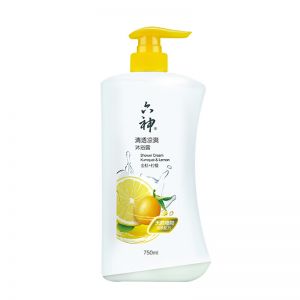 六神 清透凉爽沐浴露金桔+柠檬男女通用沐浴乳家庭装 750ml 六神