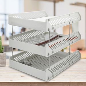 金得利 文件盘 SN123 三层 PP 288*258*350mm 灰色