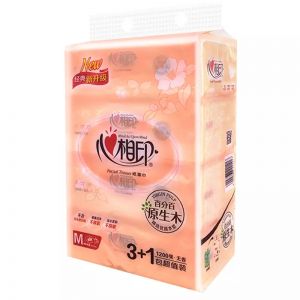 心相印 塑装纸面巾 DT24150  161m*190mm 2层150抽/包 4包/提