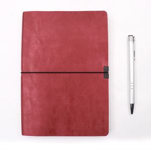 前通 范达皮面笔记本 FA50301X A5 线条 154页 松紧带款 单本礼盒包装 红色