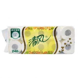 清风（Breeze） 卷筒纸 B22AB3（三层） 240节3层柔软强韧卷筒纸巾 10卷/提 100%原生木浆