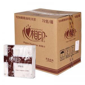 心相印 餐巾纸 T230 50张/包 72包/箱 原生浆双层 酒店餐饮专用 230mm*230mm