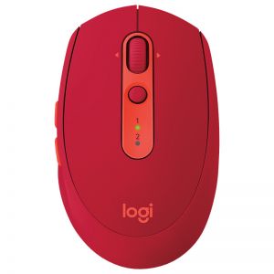 罗技 LOGITECH 蓝牙鼠标 M590 蓝牙优联双重连接 静音设计 红色