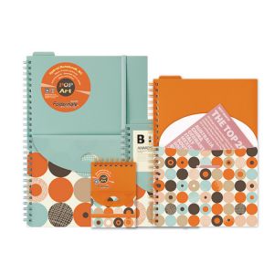 富美高 撞色摇滚前袋笔记本 41503 B570页 黄绿