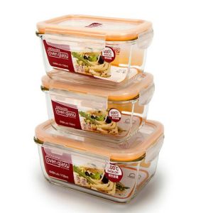 乐扣乐扣 玻璃保鲜三件套 LLG447S005 740ml*2+1130ml