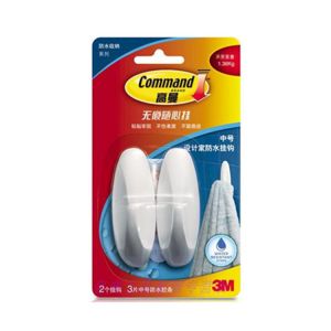 3M 无痕挂钩 中号 承重1.36kg 2个/卡