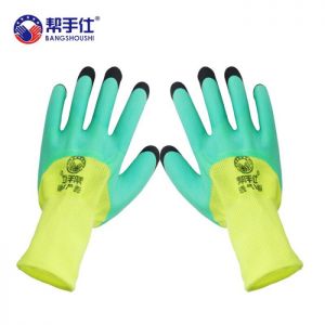 帮手仕 挂胶劳保手套 BSS-HY003 黄绿色 包