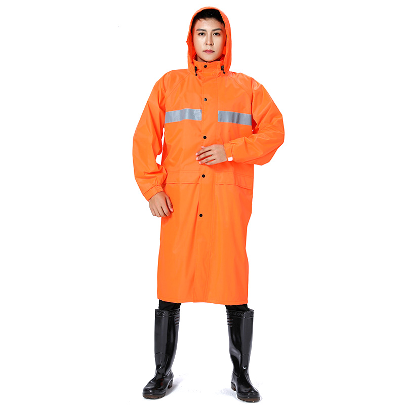 三极户外 户外双层劳保安保反条光雨衣 TP1678 XL 材质:春亚纺+PVC涂层 橘色