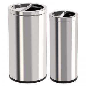 科力邦 不锈钢垃圾桶 KB1026 380*380*730mm 不锈钢 半投港式 本色