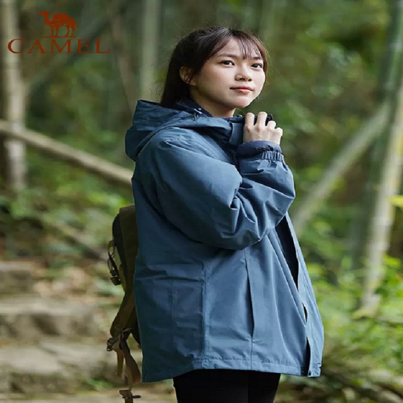 骆驼 三合一冲锋衣 100%聚醋纤维   尺码:S-XXXXL