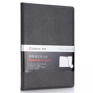 齐心 皮面笔记本 C5828 18K 146张 1/-/40 黑色