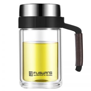 富光 璃茶杯 G1811-SH-500 500ML 单层 无花色 黑色