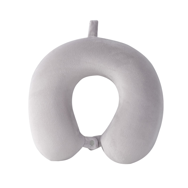 三极户外 U型枕慢回弹护颈旅行枕 TP1237 30*30cm (单个枕)材质:记忆棉 银狐绒 浅灰色