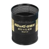 可得优 圆形铁网笔筒 BT-02 圆形 黑色