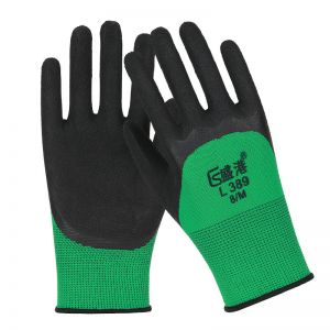 盛港 挂胶发泡手套 L389 绿色 包