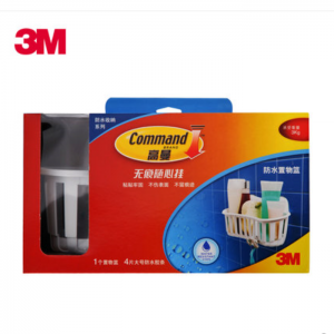 3M 高曼 无痕防水置物篮 挂钩粘钩 抗湿气 不伤墙面 浴室置物架