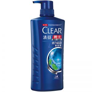 清扬/CHEIR 男士去屑洗发露 650ml 活力运动薄荷型 蓝色