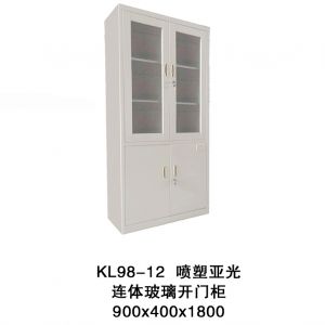 凯利 喷塑亚光连体玻璃开门柜 KL98-12 900*400*1800mm 亚灰