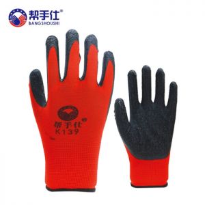 帮手仕 挂胶劳保手套 K139 红黑 包