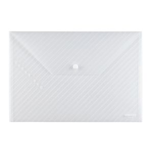 金得利 透明丝印斜纹按扣袋 FB330 A4 丝印斜纹 白色