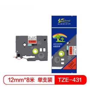 E代 标签色带 TZe-431 经典 12mm 红底黑字