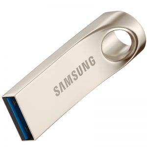 三星/samsung U盘 MUF-64BA/CN 64G USB3.0/2.0 读150MB/s  金属 防水 有钥匙孔 金属银