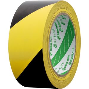 北极熊 警示胶带 PVC-048YB PVC警示贴地胶带 地面5S定位警示胶带 黄黑 48mm*33m 1卷装 黄黑