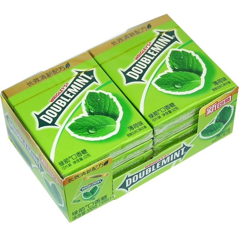 绿箭 口香糖(新旧包装随机发) 原味薄荷味12片/盒(32g)