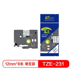 E代 标签色带 TZe-231 经典 12mm 白底黑字