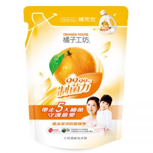 橘子工坊 天然浓缩洗衣精  制菌配方 补充包1500ml