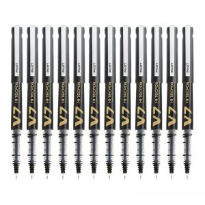 百乐 中性笔 BXC-V7 0.7mm 半针管 插盖式 12支装 黑色