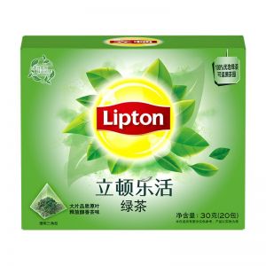 立顿Lipton 绿茶 乐活三角茶包袋泡茶叶1.5g*20