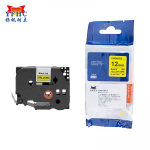 扬帆耐立 标签色带 TZ-631 12mm*8m适用兄弟Brother GL100 PT200 PT1000 PT1000BM PT1010 PT1010B PT1010NB 黄底黑字