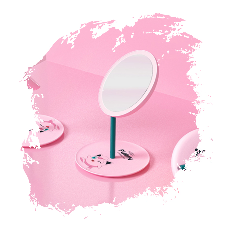 艾优/APIYOO 宝可梦化妆镜 BKM 材质:ABS 3W 170.5*168.5*298mm 5200K正白光 粉色