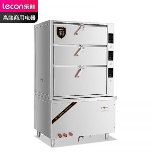 乐创/lecon 海鲜蒸柜 LC-J-HXD3X 开门方式:三门 盘数:4盘 电压:380V 功率:18KW 银色