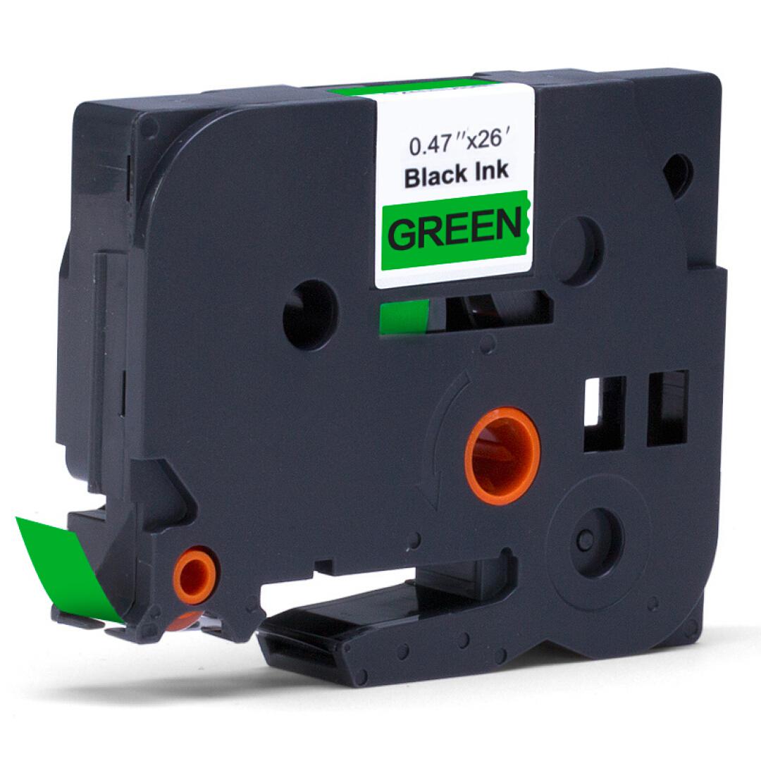 扬帆耐立 标签色带 TZ-731 标准版 适用机型:兄弟热转印标签机 12mm*8m PET 绿底黑字