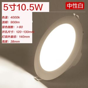 飞利浦/PHILIPS  筒灯	DN200B	5寸 900lm 10.5W 4000K 开孔内径125mm	