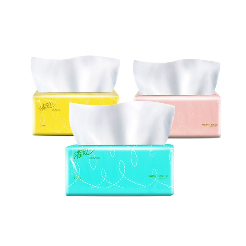 清风/KYFEN 面巾纸 BR38AC1 2层 190*132mm 200抽/包 3包/提 16提/箱