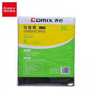 齐心 垃圾袋 L112 大号 60*80cm  20个装 黑色