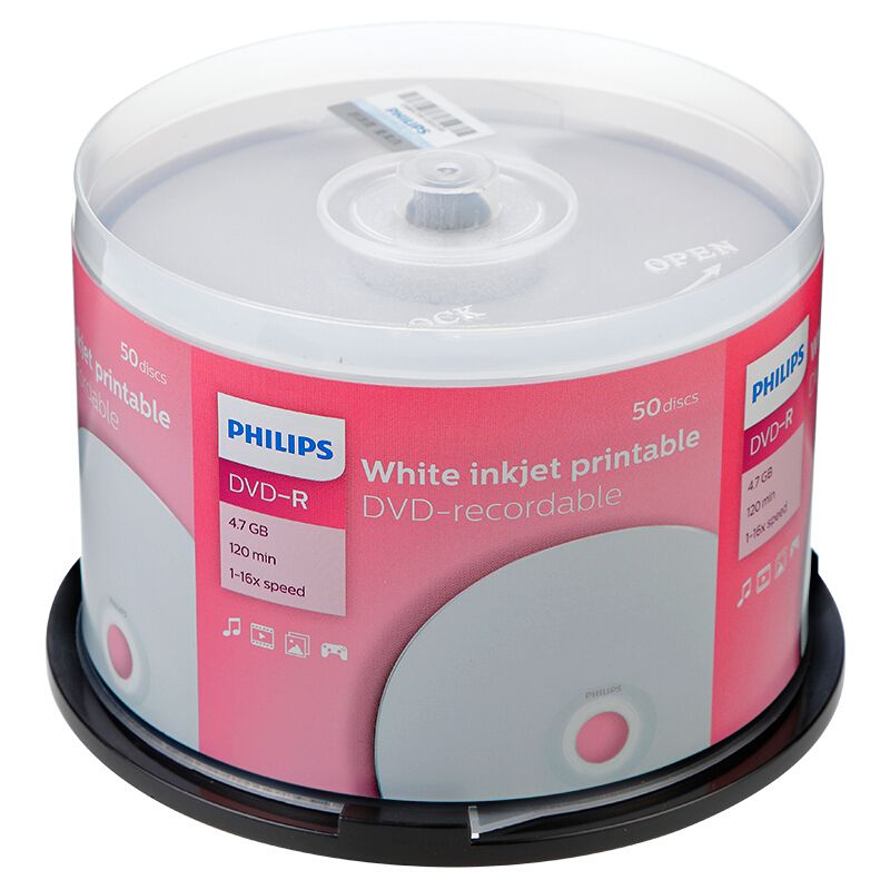 飞利浦/PHILIPS 光盘 DVD-R 50P 可打印 白色