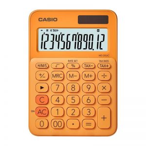 卡西欧 计算器 MS-20UC-RG-SU-DC 12位 105*149.5*22.8mm 双电源 热橙黄色