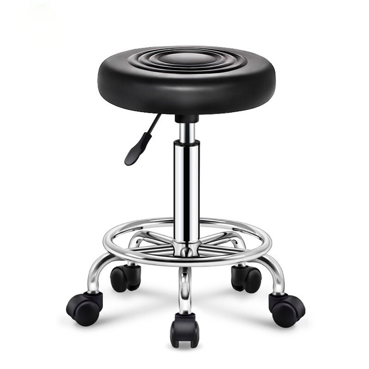 鑫发 圆凳 可旋转升降 钢架+皮面 直径33cm 高47-60cm 脚钉款 黑色