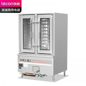 乐创/lecon 海鲜蒸柜 LC-J-SMA02 开门方式:双门 盘数:24盘 电压:220V 功率:550W 燃气款 银色