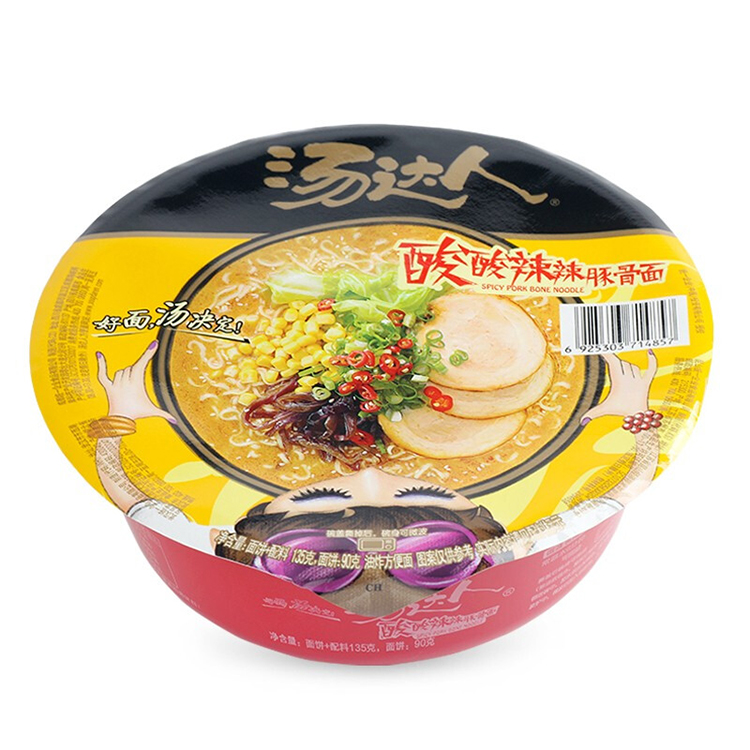 汤达人 方便面 酸酸辣辣豚骨面 135g 保质期6个月