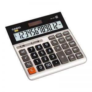 卡西欧 电子计算器 DH-120 12位 超宽机身 塑胶按键 耐久性金属盖 双重电源 太阳能电池+1节纽扣电池LR44 159*151*28.5mm 黑金色